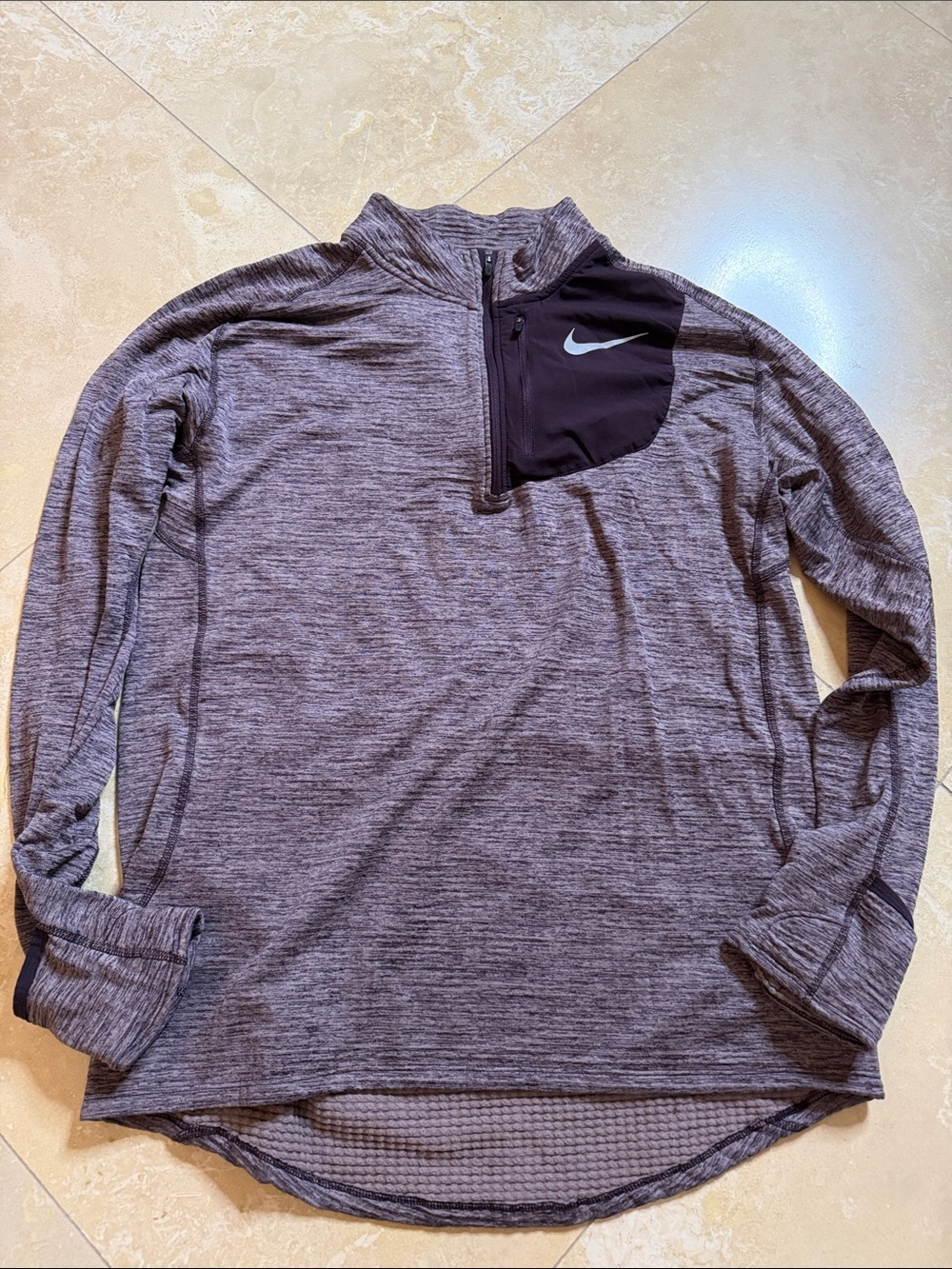 💙Nike Men's Heathered Burgundy Quarter-Zip Pullover💙